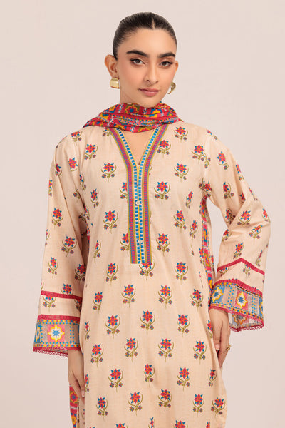 Bonanza Satrangi | O White Lawn 3 Piece (BPS1243P02) -  Bonanza Satrangi Ready To Wear - Original Designer Dress - House of Maryam