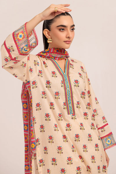 Bonanza Satrangi | O White Lawn 3 Piece (BPS1243P02) -  Bonanza Satrangi Ready To Wear - Original Designer Dress - House of Maryam