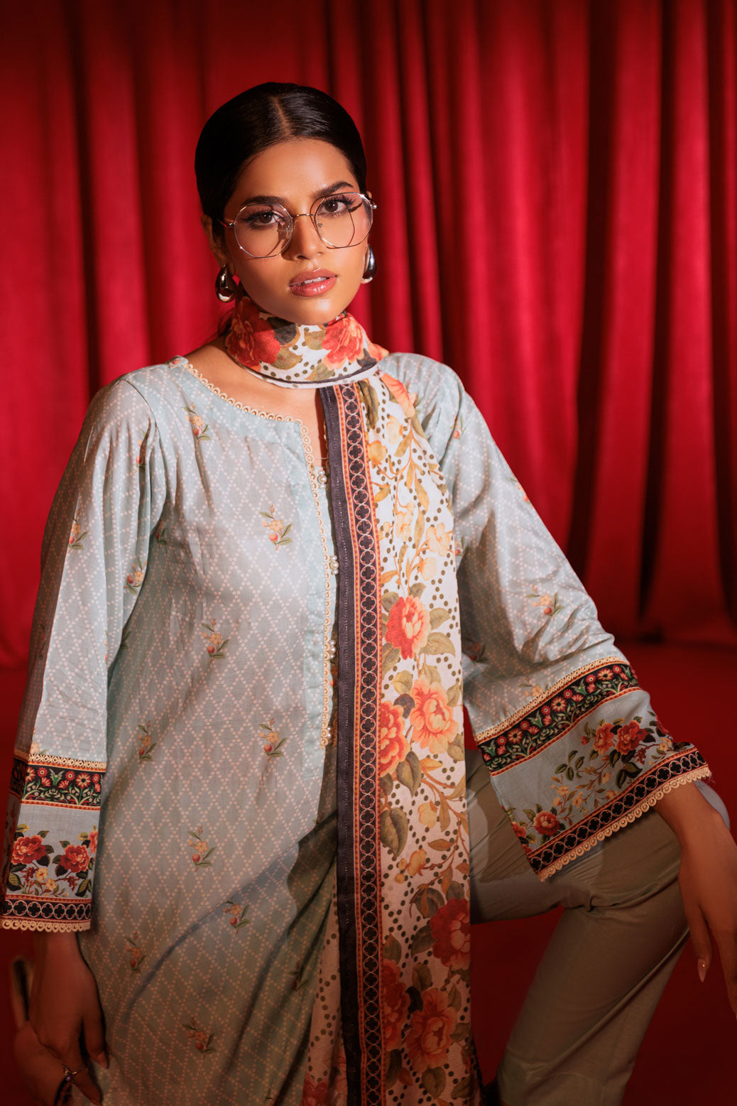 Bonanza Satrangi | Blue Lawn 3 Piece (BPS1243P22) -  Bonanza Satrangi Ready To Wear - Original Designer Dress - House of Maryam