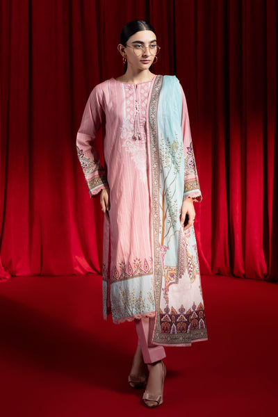 Bonanza Satrangi | Pink Lawn 3 Piece (BPS1243P26) -  Bonanza Satrangi Ready To Wear - Original Designer Dress - House of Maryam