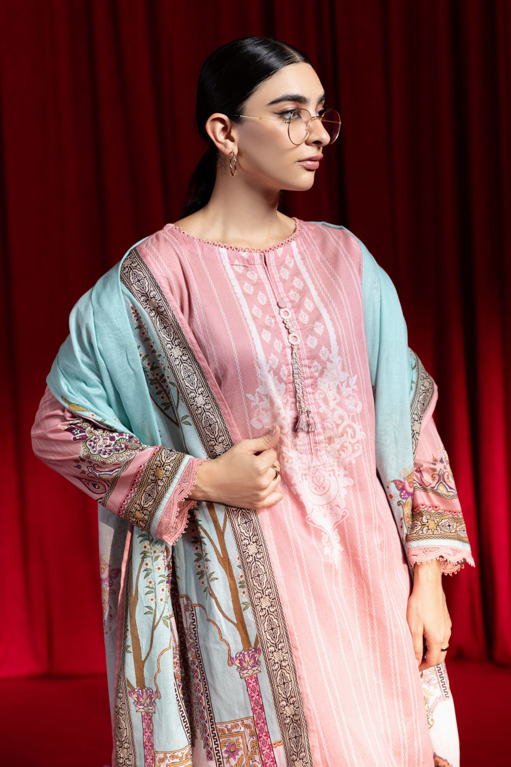 Bonanza Satrangi | Pink Lawn 3 Piece (BPS1243P26) -  Bonanza Satrangi Ready To Wear - Original Designer Dress - House of Maryam