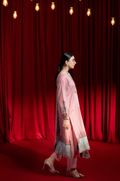 Bonanza Satrangi | Pink Lawn 3 Piece (BPS1243P26) -  Bonanza Satrangi Ready To Wear - Original Designer Dress - House of Maryam