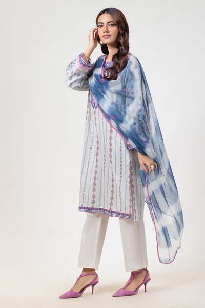 Bonanza Satrangi | L Beige Lawn 3 Piece (BPS2243P06) -  Bonanza Satrangi Ready To Wear - Original Designer Dress - House of Maryam
