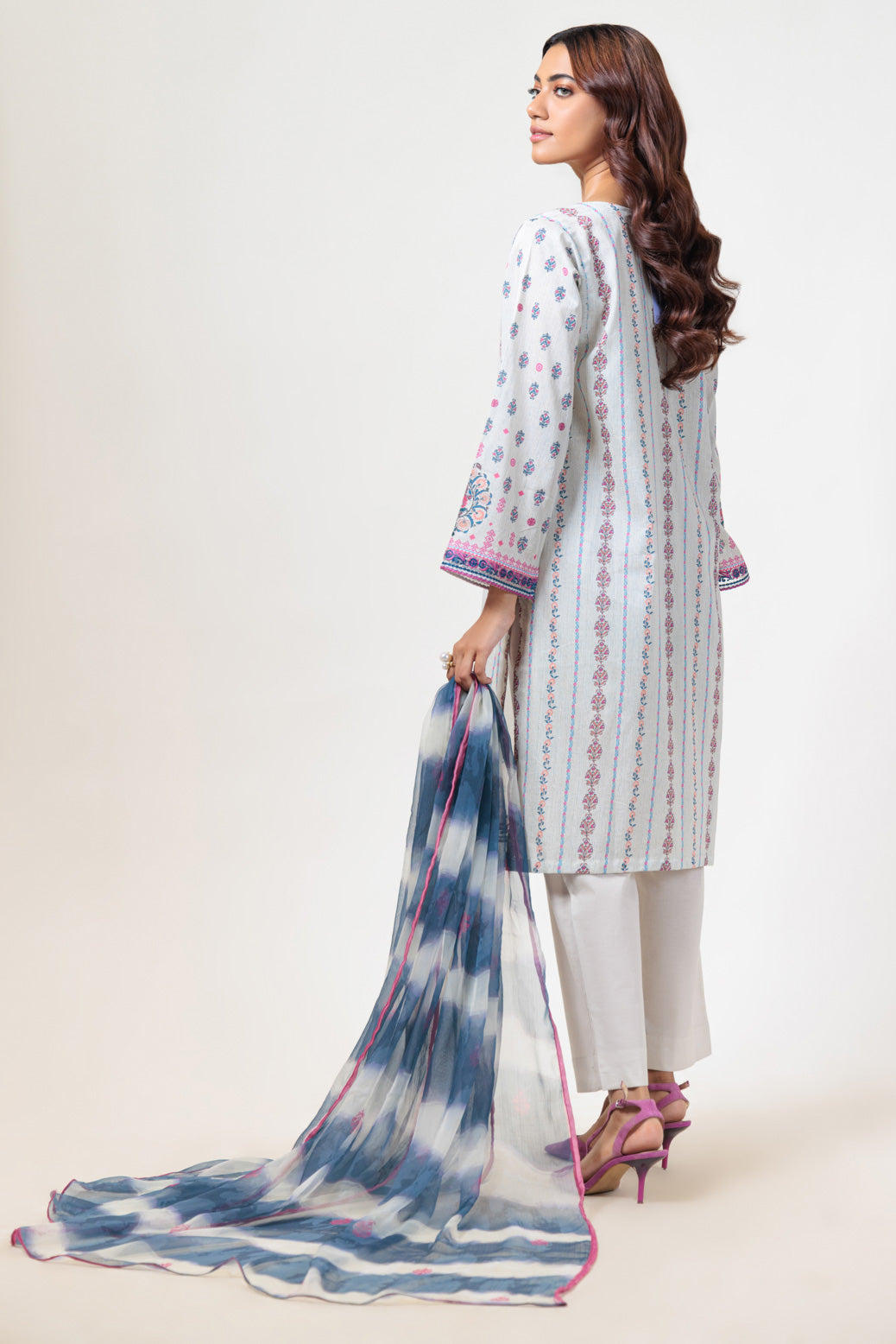 Bonanza Satrangi | L Beige Lawn 3 Piece (BPS2243P06) -  Bonanza Satrangi Ready To Wear - Original Designer Dress - House of Maryam