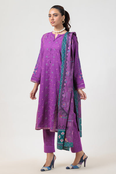 Bonanza Satrangi | Purple Jacquard 3 Piece (BPS2243P08) -  Bonanza Satrangi Ready To Wear - Original Designer Dress - House of Maryam