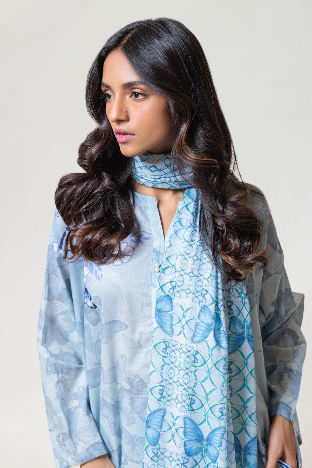 Bonanza Satrangi | Grey Lawn 3 Piece (BPS2243P16) -  Bonanza Satrangi Ready To Wear - Original Designer Dress - House of Maryam