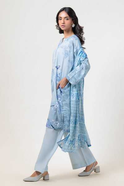 Bonanza Satrangi | Grey Lawn 3 Piece (BPS2243P16) -  Bonanza Satrangi Ready To Wear - Original Designer Dress - House of Maryam