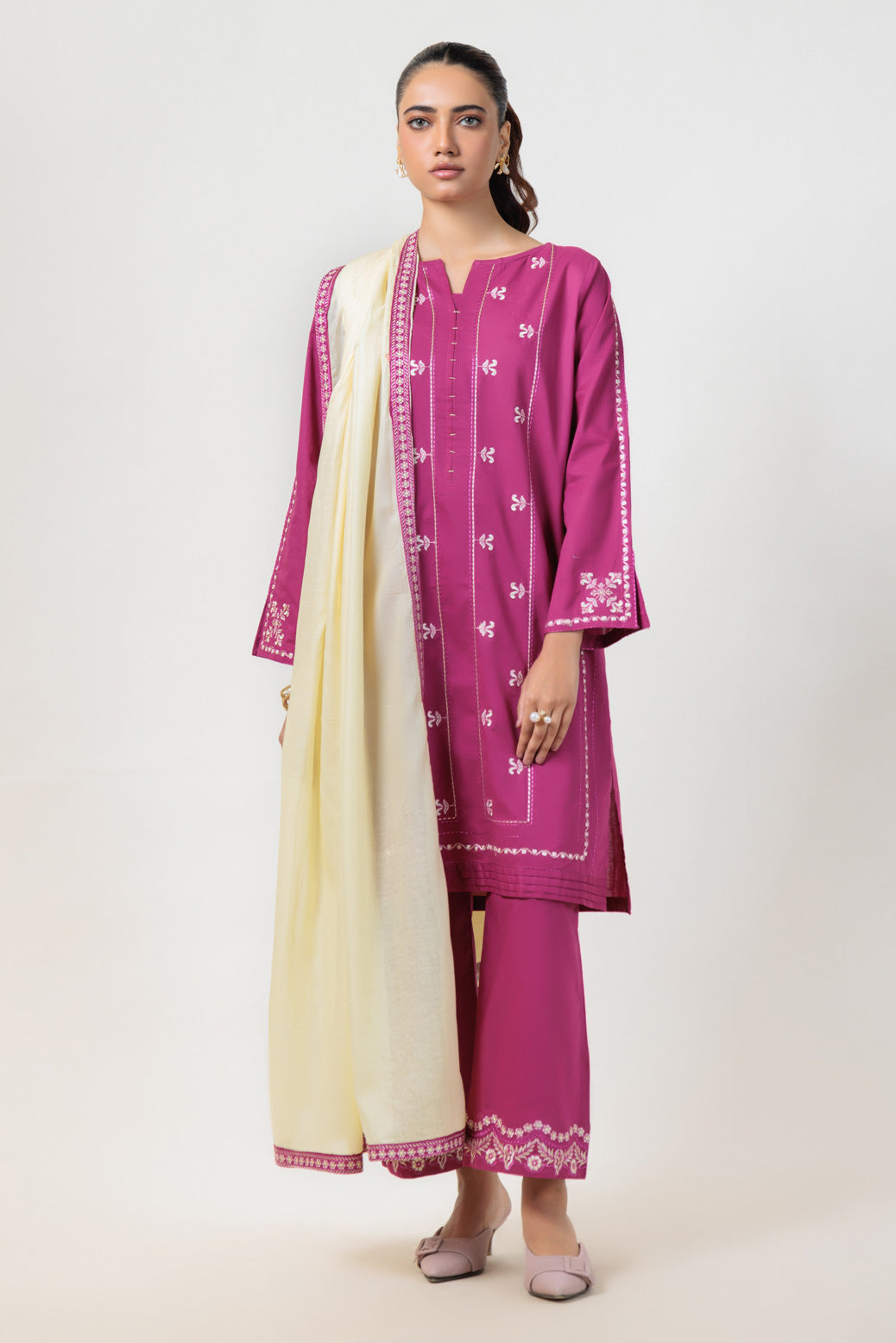 Bonanza Satrangi | Purple Cambric 3 Piece (BPS5243P07) -  Bonanza Satrangi Ready To Wear - Original Designer Dress - House of Maryam