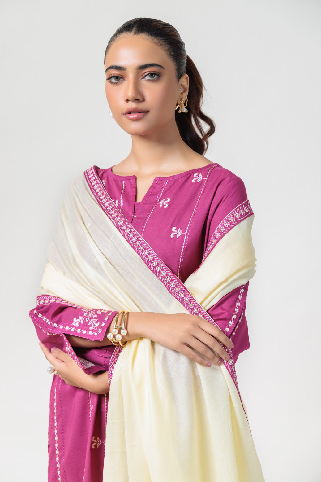 Bonanza Satrangi | Purple Cambric 3 Piece (BPS5243P07) -  Bonanza Satrangi Ready To Wear - Original Designer Dress - House of Maryam