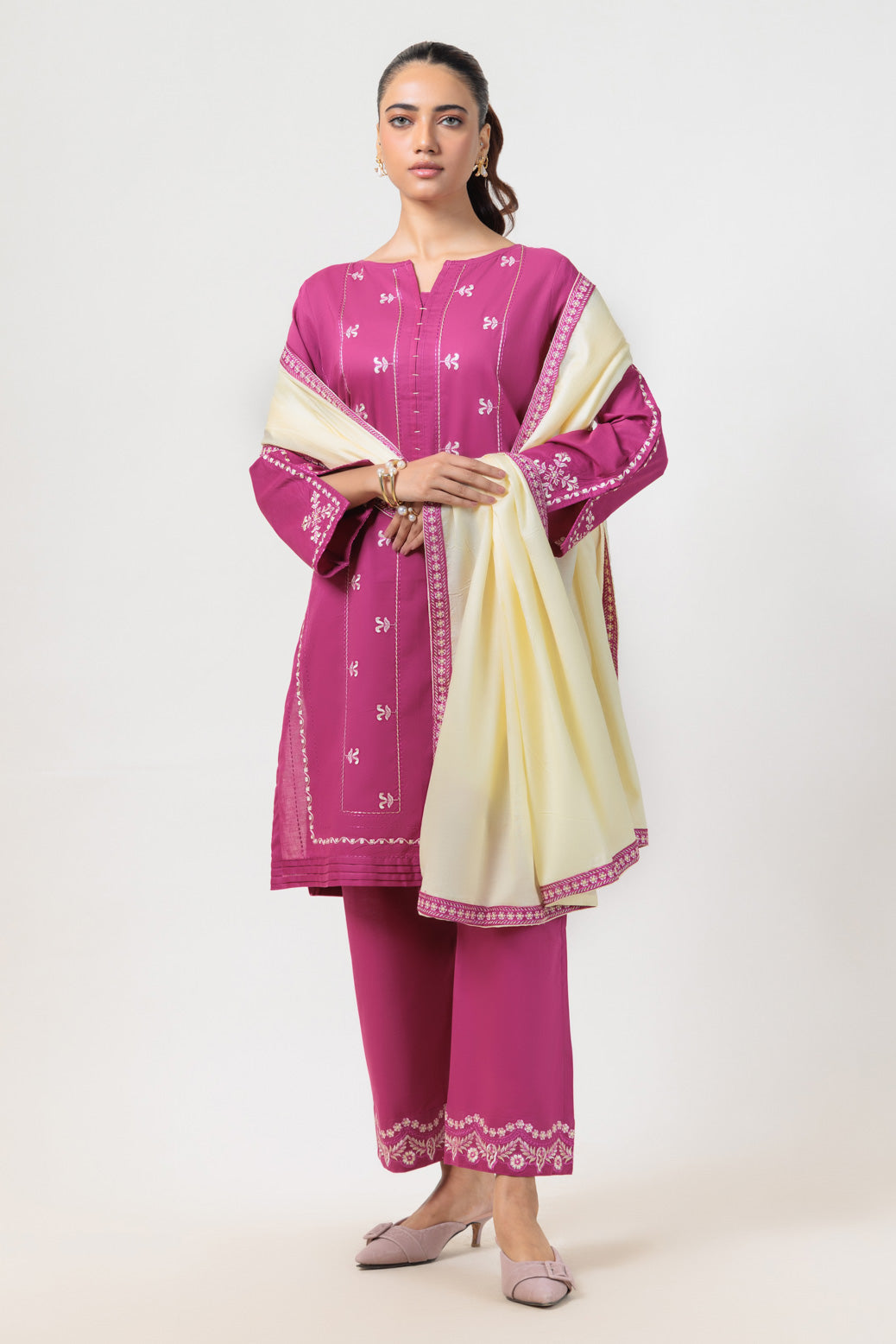 Bonanza Satrangi | Purple Cambric 3 Piece (BPS5243P07) -  Bonanza Satrangi Ready To Wear - Original Designer Dress - House of Maryam