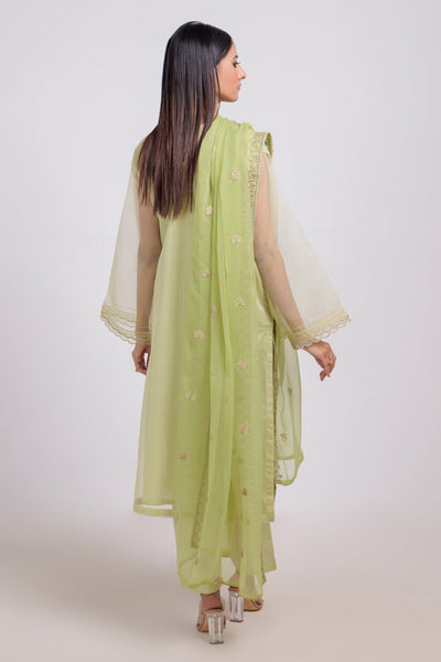 Bonanza Satrangi | Green Organza 3 Piece (BPS5243P15) -  Bonanza Satrangi Ready To Wear - Original Designer Dress - House of Maryam