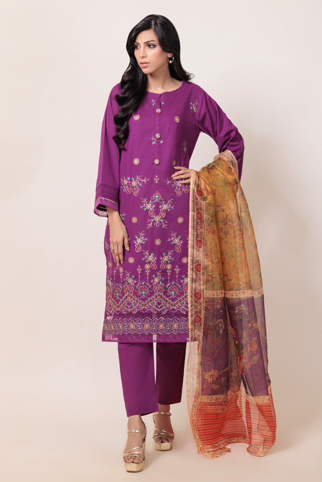 Bonanza Satrangi | Purple Cambric 3 Piece (BPS5243P36) -  Bonanza Satrangi Ready To Wear - Original Designer Dress - House of Maryam