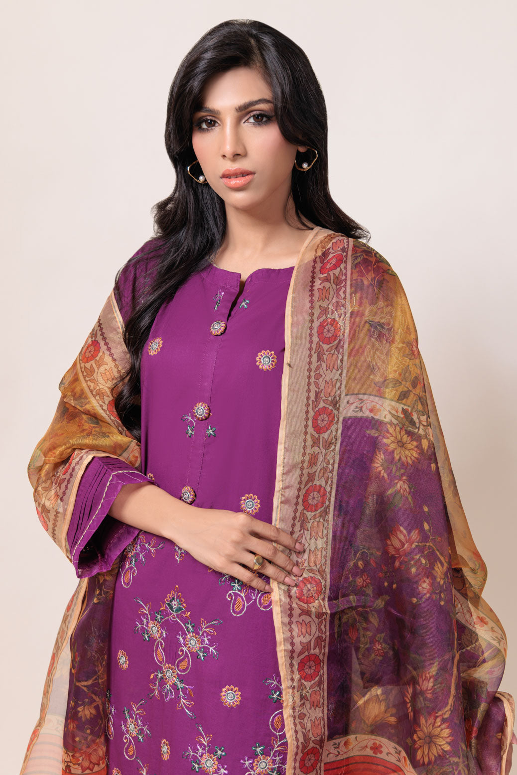 Bonanza Satrangi | Purple Cambric 3 Piece (BPS5243P36) -  Bonanza Satrangi Ready To Wear - Original Designer Dress - House of Maryam