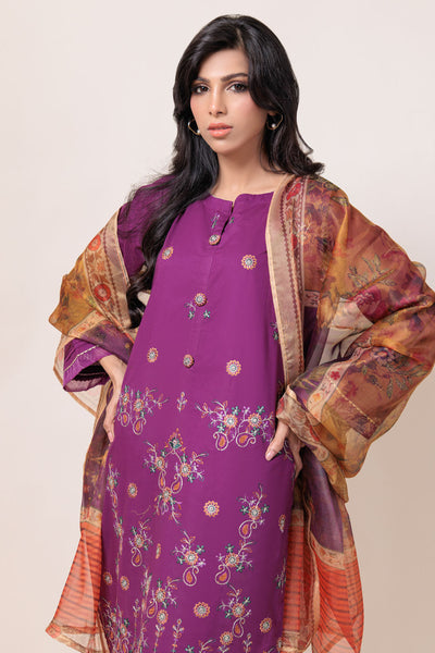 Bonanza Satrangi | Purple Cambric 3 Piece (BPS5243P36) -  Bonanza Satrangi Ready To Wear - Original Designer Dress - House of Maryam