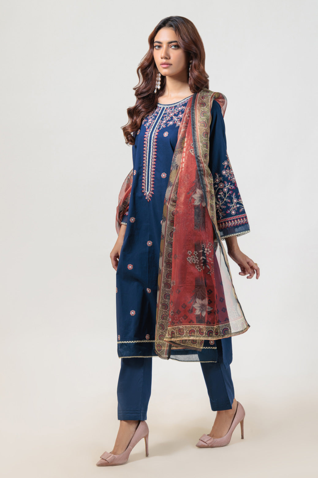 Bonanza Satrangi | Blue Cambric 3 Piece (BPS5243P37) -  Bonanza Satrangi Ready To Wear - Original Designer Dress - House of Maryam