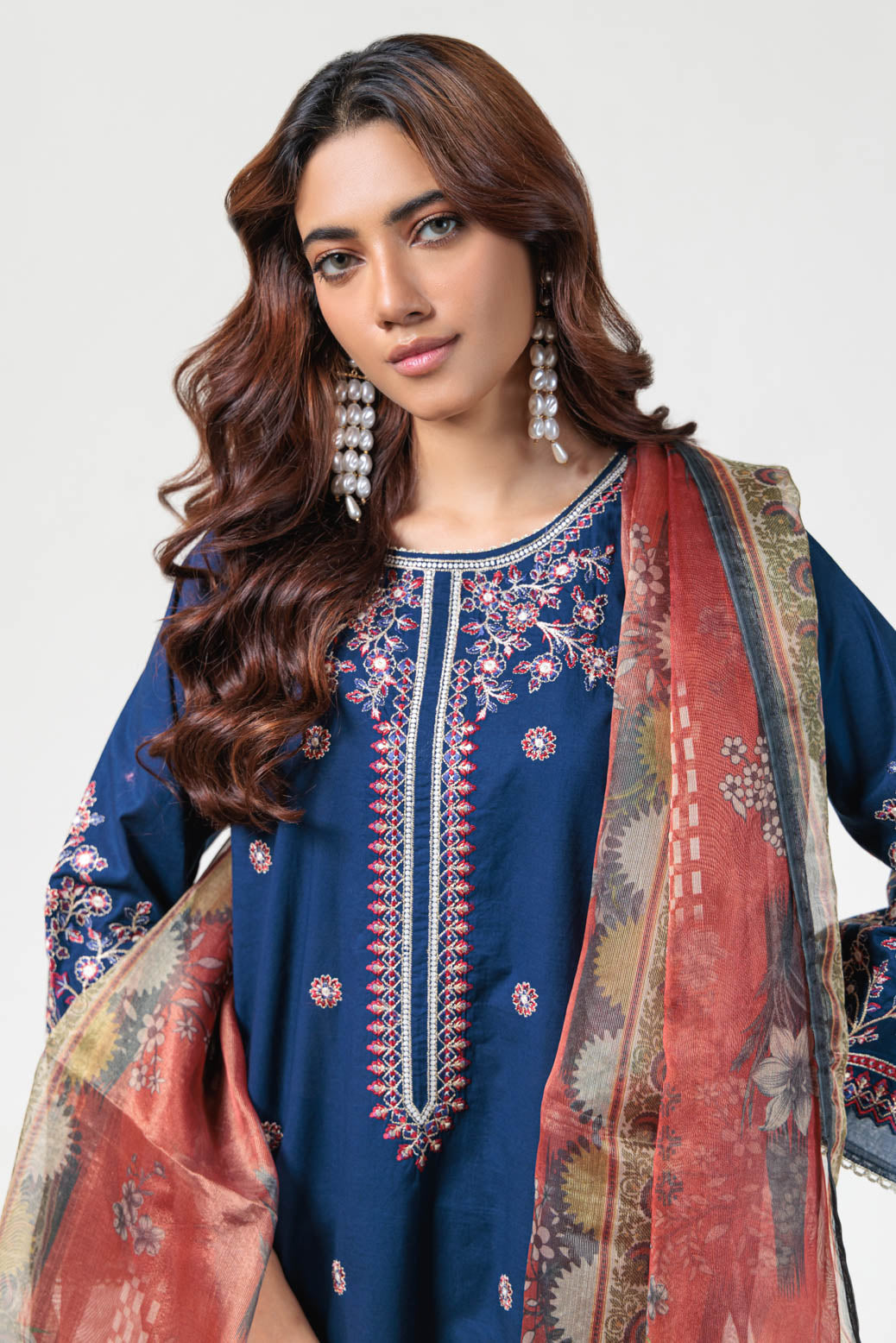Bonanza Satrangi | Blue Cambric 3 Piece (BPS5243P37) -  Bonanza Satrangi Ready To Wear - Original Designer Dress - House of Maryam