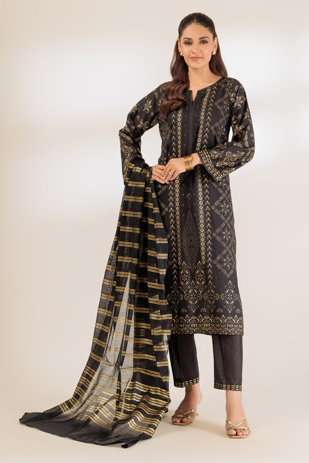 Bonanza Satrangi | Black Viscose 3 Piece (BPS5243P42) -  Bonanza Satrangi Ready To Wear - Original Designer Dress - House of Maryam