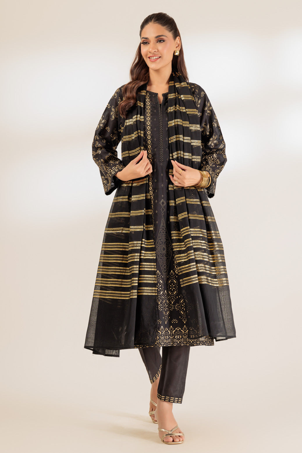 Bonanza Satrangi | Black Viscose 3 Piece (BPS5243P42) -  Bonanza Satrangi Ready To Wear - Original Designer Dress - House of Maryam