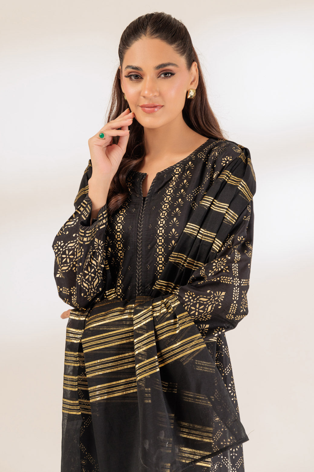 Bonanza Satrangi | Black Viscose 3 Piece (BPS5243P42) -  Bonanza Satrangi Ready To Wear - Original Designer Dress - House of Maryam