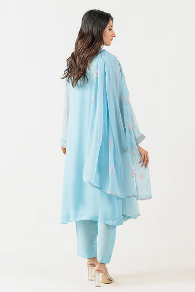 Bonanza Satrangi | Sky Blue Chiffon 3 Piece (BPS5243P44) -  Bonanza Satrangi Ready To Wear - Original Designer Dress - House of Maryam