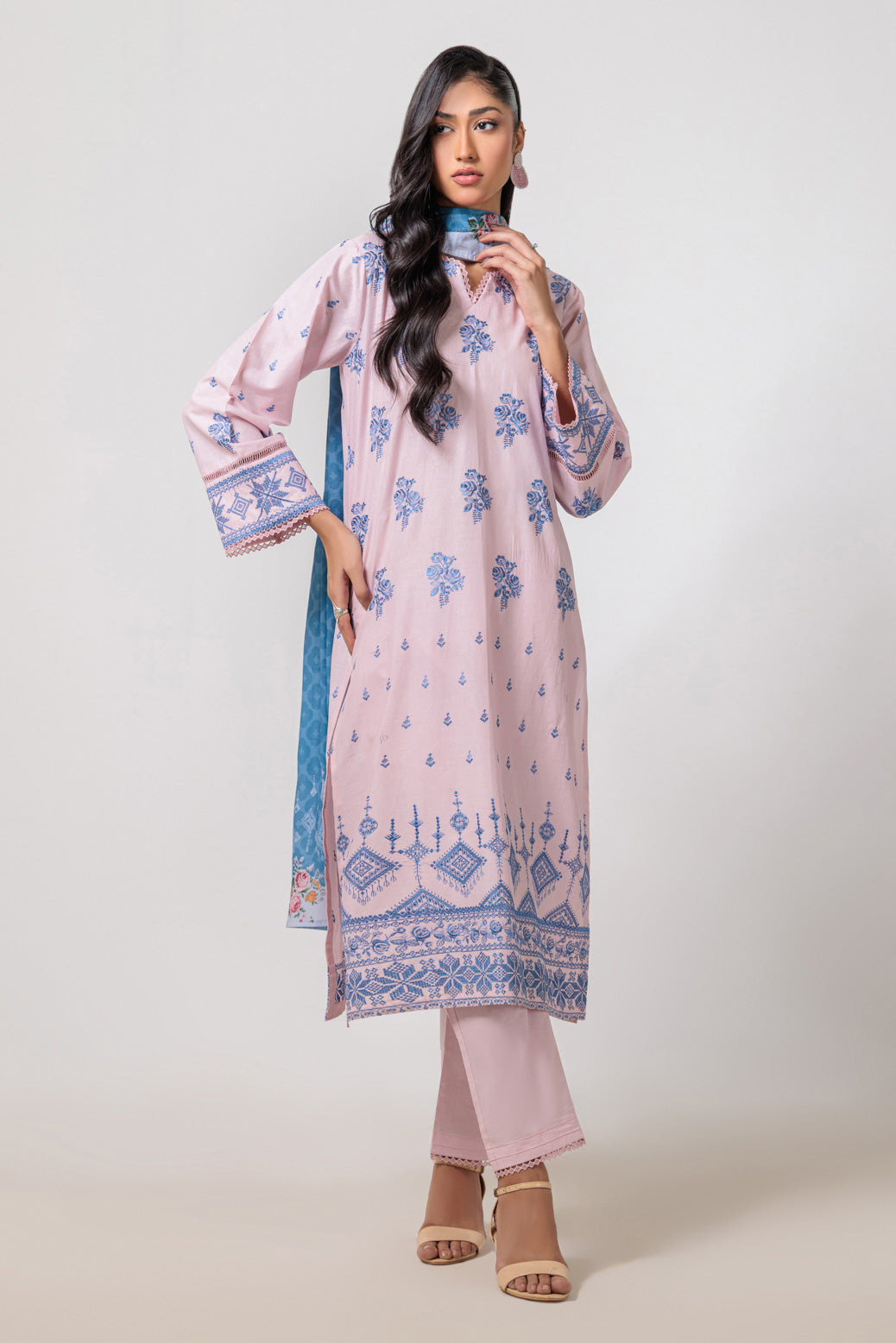 Bonanza Satrangi | Pink Cambric 3 Piece (BPS6243P04) -  Bonanza Satrangi Ready To Wear - Original Designer Dress - House of Maryam