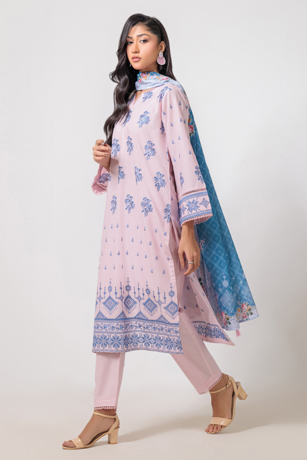Bonanza Satrangi | Pink Cambric 3 Piece (BPS6243P04) -  Bonanza Satrangi Ready To Wear - Original Designer Dress - House of Maryam