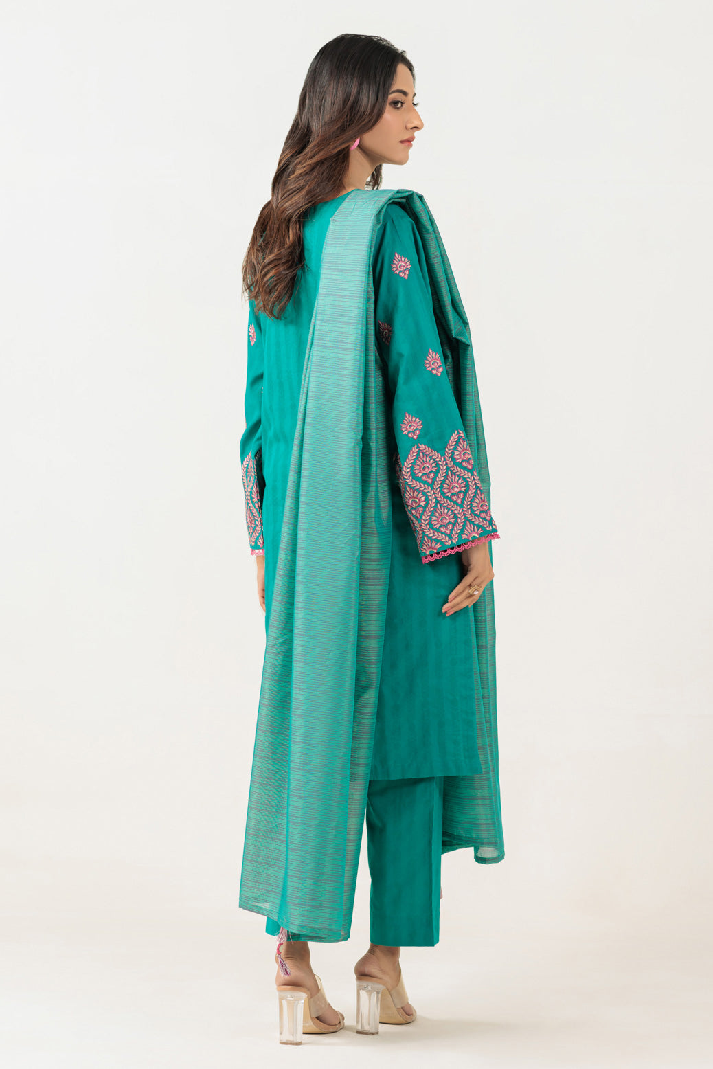 Bonanza Satrangi | Green Jacquard 3 Piece (BPS6243P11) -  Bonanza Satrangi Ready To Wear - Original Designer Dress - House of Maryam