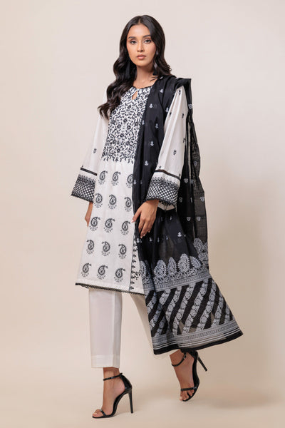 Bonanza Satrangi | White Cambric 3 Piece (BPS6243P20) -  Bonanza Satrangi Ready To Wear - Original Designer Dress - House of Maryam