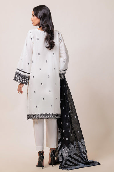 Bonanza Satrangi | White Cambric 3 Piece (BPS6243P20) -  Bonanza Satrangi Ready To Wear - Original Designer Dress - House of Maryam