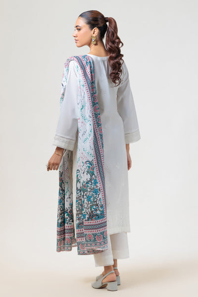 Bonanza Satrangi | White Cambric 3 Piece (BPS6243P23) -  Bonanza Satrangi Ready To Wear - Original Designer Dress - House of Maryam