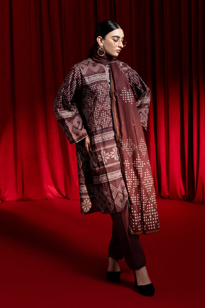 Bonanza Satrangi | Brown Lawn 3 Piece (BPS6243P29) -  Bonanza Satrangi Ready To Wear - Original Designer Dress - House of Maryam