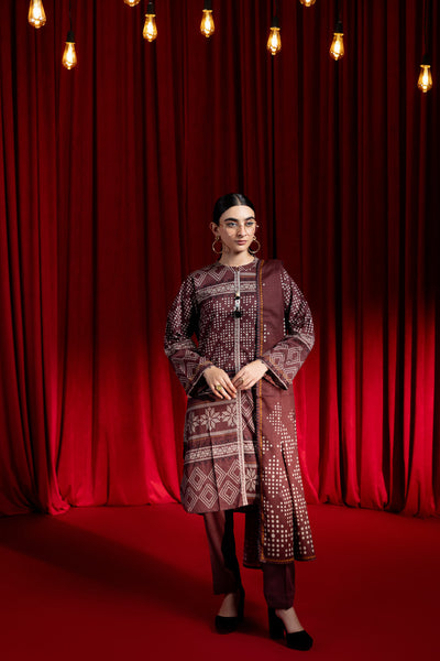 Bonanza Satrangi | Brown Lawn 3 Piece (BPS6243P29) -  Bonanza Satrangi Ready To Wear - Original Designer Dress - House of Maryam