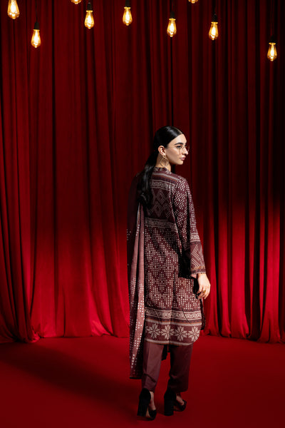 Bonanza Satrangi | Brown Lawn 3 Piece (BPS6243P29) -  Bonanza Satrangi Ready To Wear - Original Designer Dress - House of Maryam