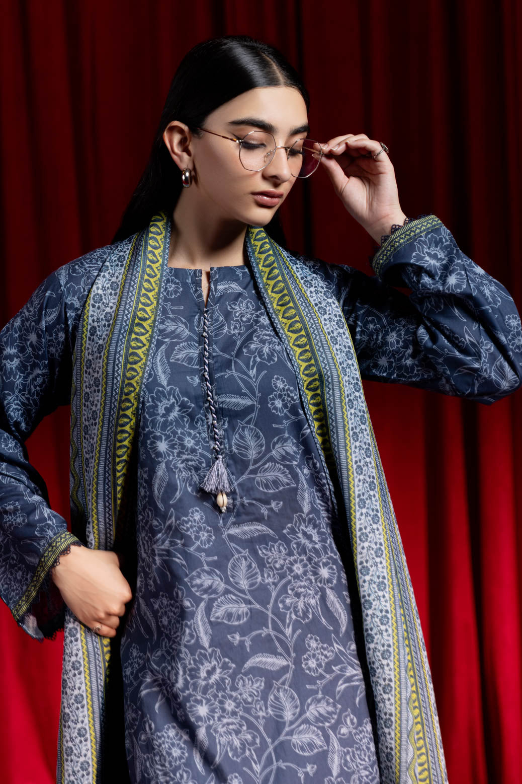 Bonanza Satrangi | Blue Cambric 3 Piece (BPS6243P34) -  Bonanza Satrangi Ready To Wear - Original Designer Dress - House of Maryam