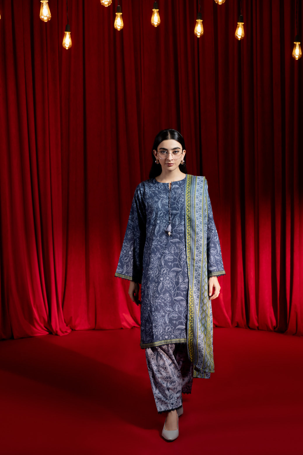 Bonanza Satrangi | Blue Cambric 3 Piece (BPS6243P34) -  Bonanza Satrangi Ready To Wear - Original Designer Dress - House of Maryam