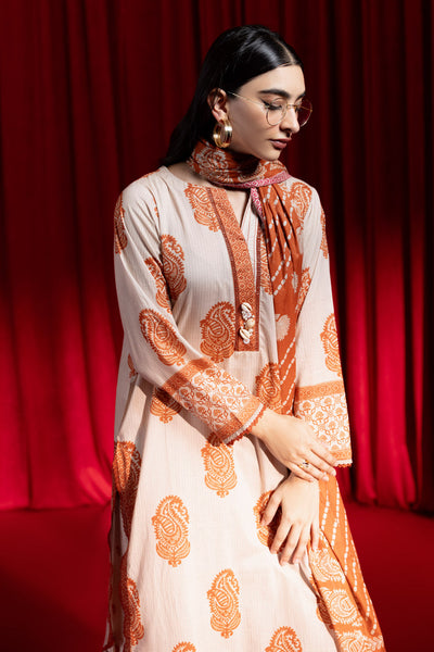 Bonanza Satrangi | Beige Lawn 3 Piece (BPS6243P36) -  Bonanza Satrangi Ready To Wear - Original Designer Dress - House of Maryam