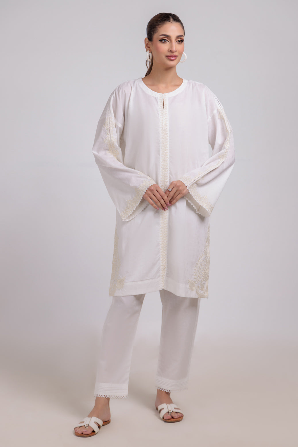 Bonanza Satrangi | White Jacquard 2 Piece (BPS7242P01) -  Bonanza Satrangi Ready To Wear - Original Designer Dress - House of Maryam