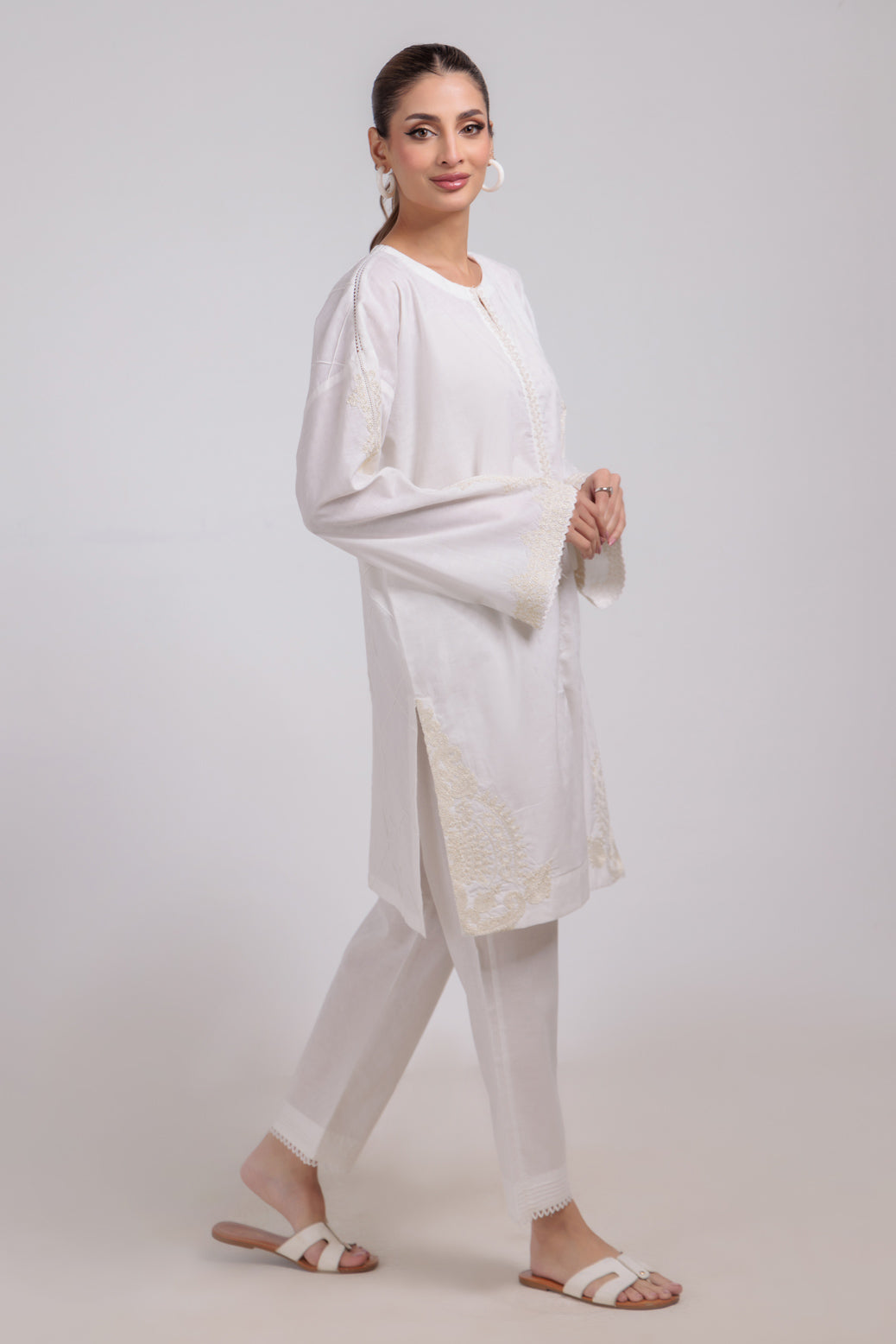 Bonanza Satrangi | White Jacquard 2 Piece (BPS7242P01) -  Bonanza Satrangi Ready To Wear - Original Designer Dress - House of Maryam
