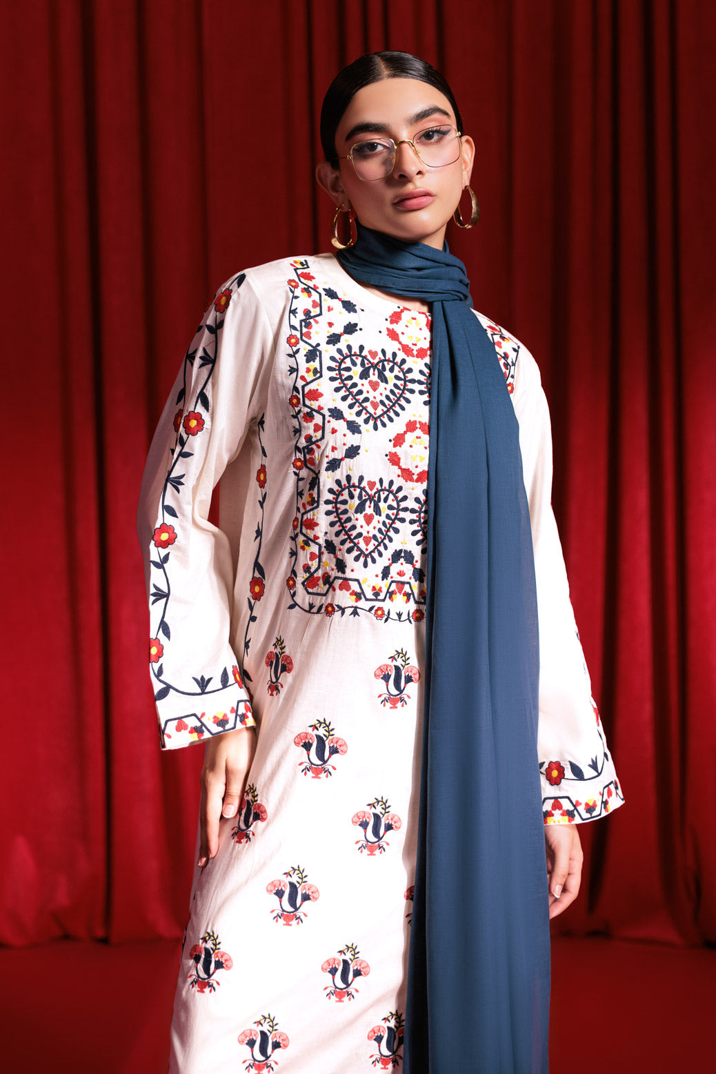 Bonanza Satrangi | White Cambric 3 Piece (BPS7243P01) -  Bonanza Satrangi Ready To Wear - Original Designer Dress - House of Maryam