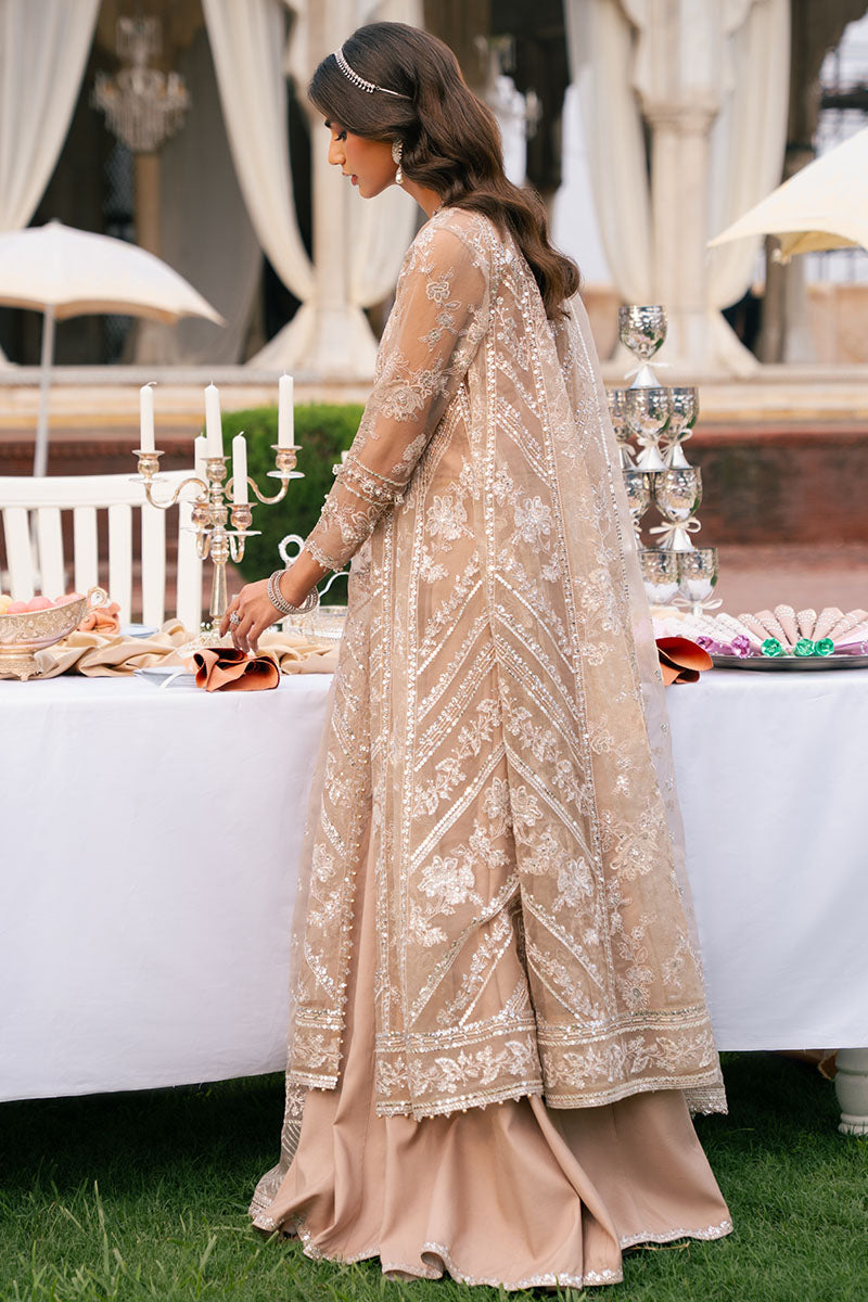 Cross Stitch | Wedding Pret | Bronze Blaze-3PC Organza Embroidered Pret, image 6