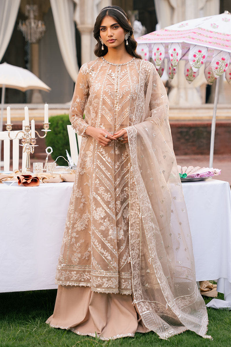 Cross Stitch | Wedding Pret | Bronze Blaze-3PC Organza Embroidered Pret