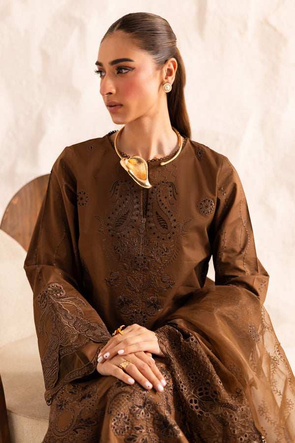 Marjjan | Guzel Lawn | SMC 206-A (Brown) -  Marjjan Ladies Clothes - Original Designer Dress - House of Maryam