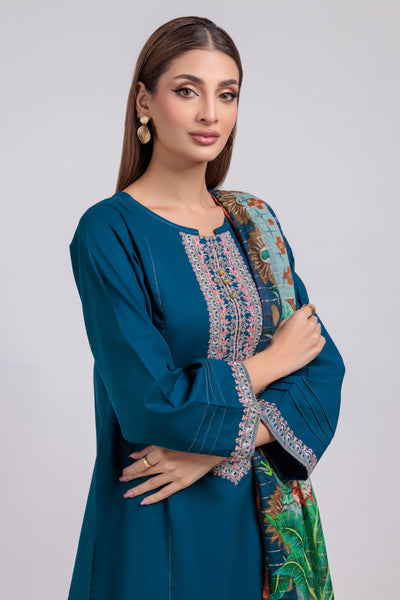 Bonanza Satrangi | Blue Cambric 3 Piece (BS1243P05) -  Bonanza Satrangi Ready To Wear - Original Designer Dress - House of Maryam
