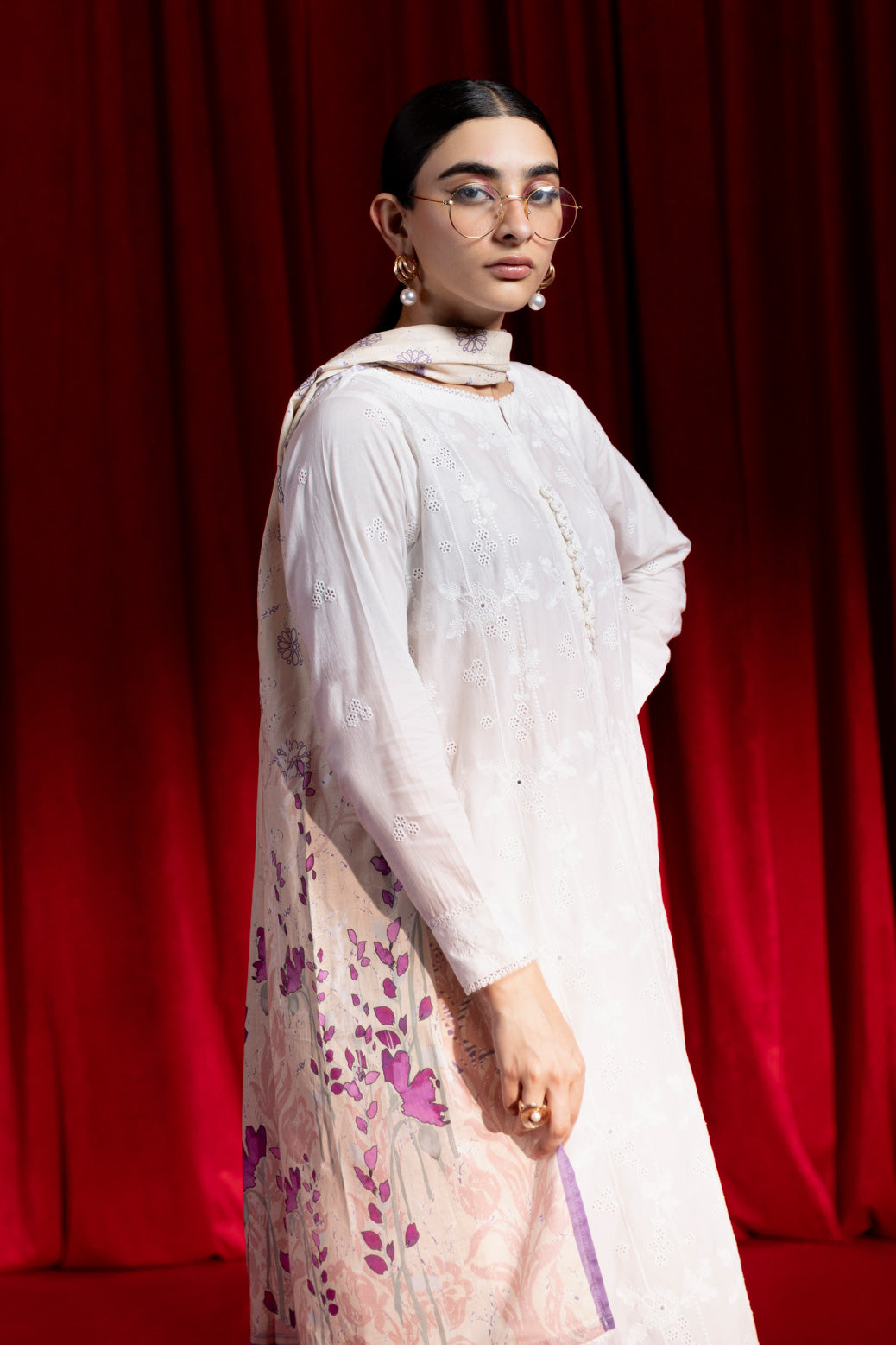 Bonanza Satrangi | White Cambric 3 Piece (BS1243P10) -  Bonanza Satrangi Ready To Wear - Original Designer Dress - House of Maryam