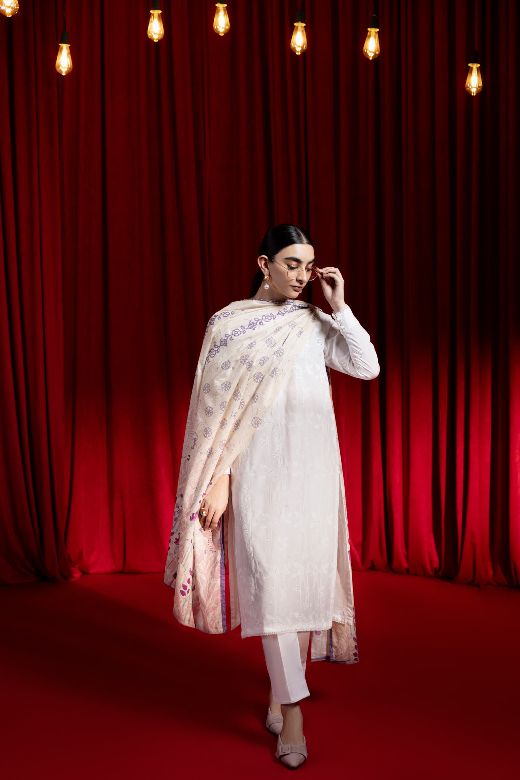 Bonanza Satrangi | White Cambric 3 Piece (BS1243P10) -  Bonanza Satrangi Ready To Wear - Original Designer Dress - House of Maryam