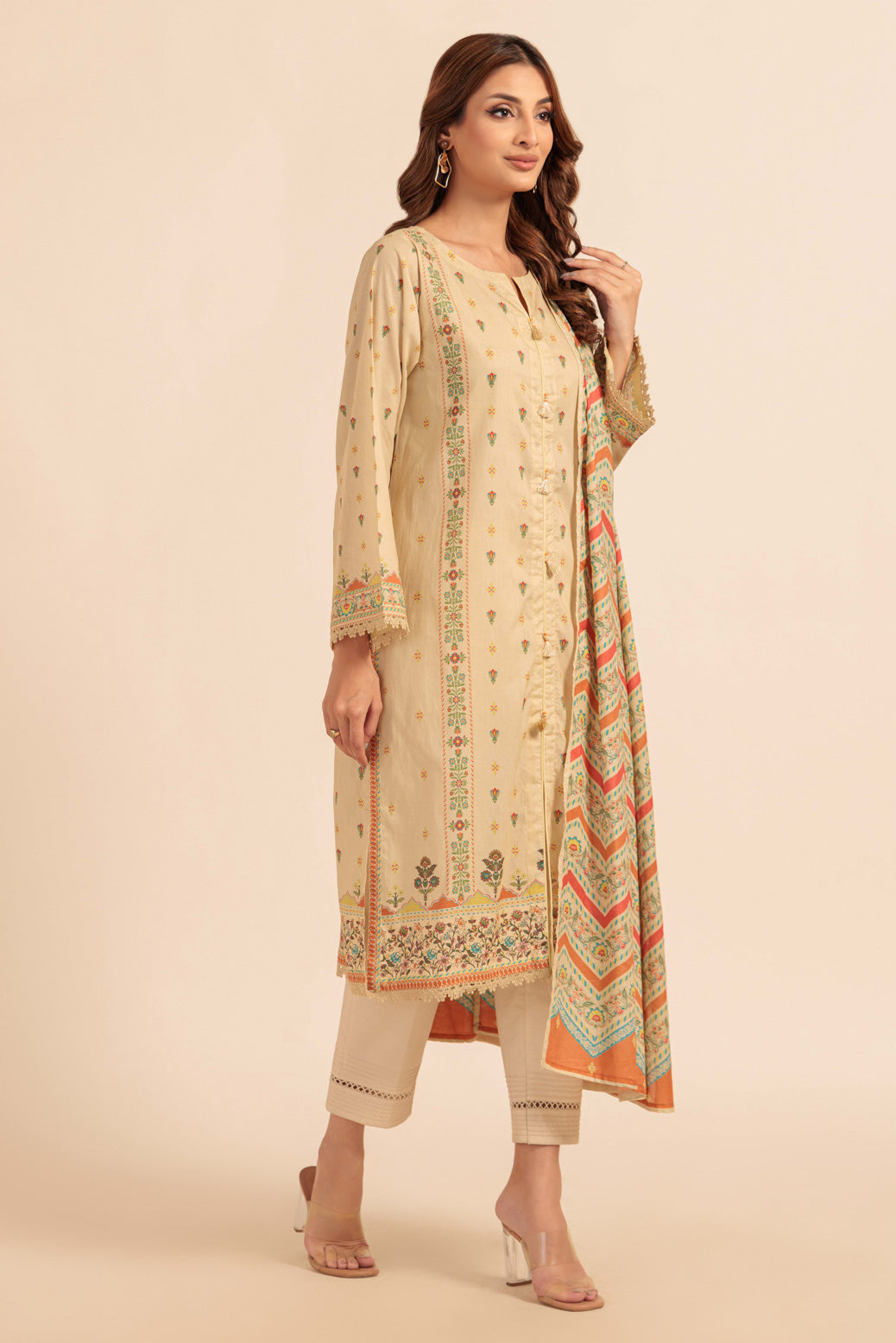 Bonanza Satrangi | Beige Lawn 2 Piece (BS2242P06)