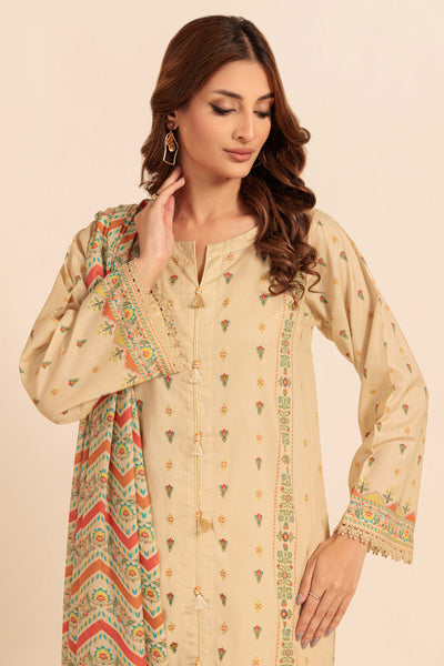 Bonanza Satrangi | Beige Lawn 2 Piece (BS2242P06) -  Bonanza Satrangi Ready To Wear - Original Designer Dress - House of Maryam
