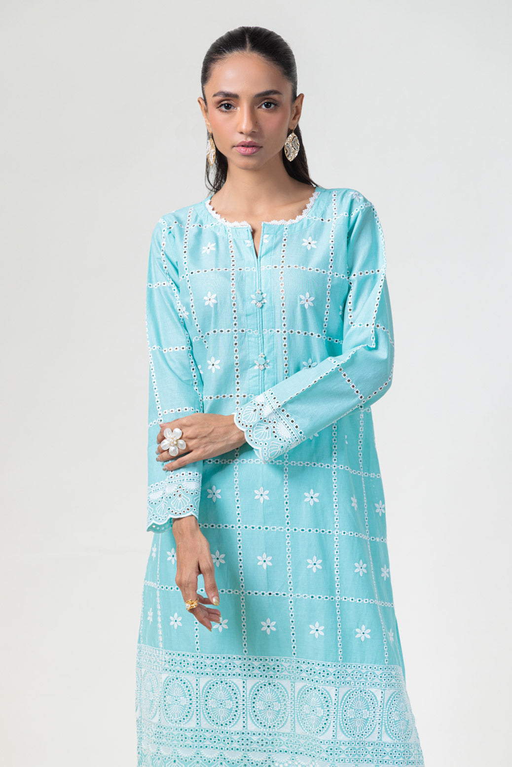 Bonanza Satrangi | S Green Cambric 2 Piece (BS2242P07) -  Bonanza Satrangi Ready To Wear - Original Designer Dress - House of Maryam