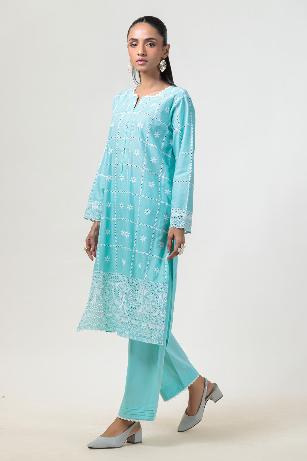 Bonanza Satrangi | S Green Cambric 2 Piece (BS2242P07) -  Bonanza Satrangi Ready To Wear - Original Designer Dress - House of Maryam