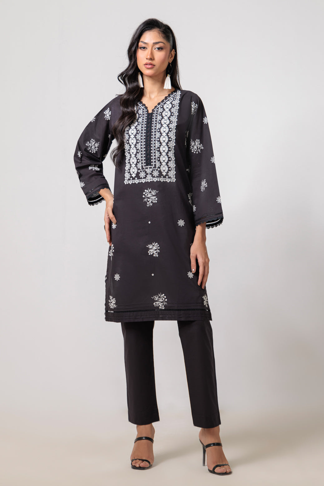Bonanza Satrangi | Black Cambric 2 Piece (BS2242P10) -  Bonanza Satrangi Ready To Wear - Original Designer Dress - House of Maryam